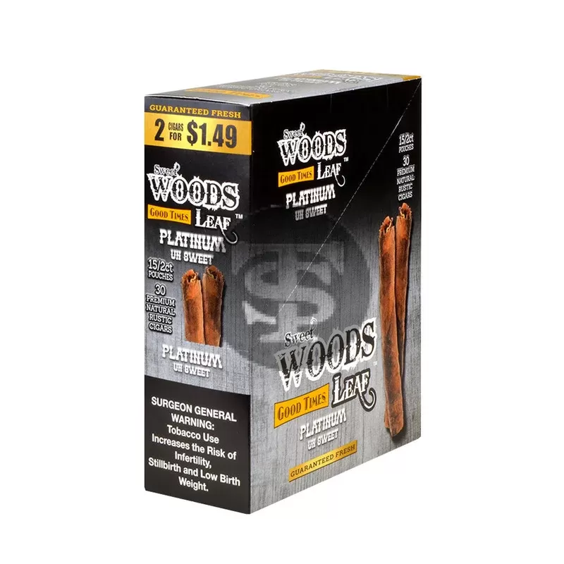 Good Times Sweet Woods 2 For $1.49 Cigarillos 15 Pouches of 2 Platinum