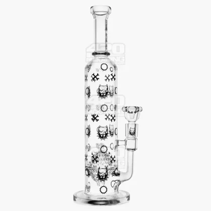 PIT BULL | Decal Straight Neck Honeycomb Sphere Perc Glass Water Pipe