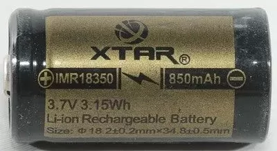 Xtar IMR 18350 Battery 850mAh 4.25A