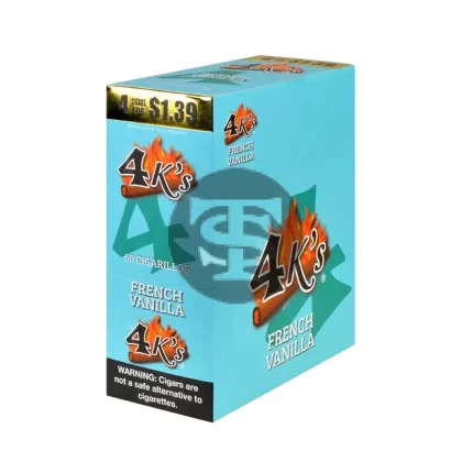 4 Kings Cigarillos 15 Packs of 4 French Vanilla, Pre-Priced $1.39