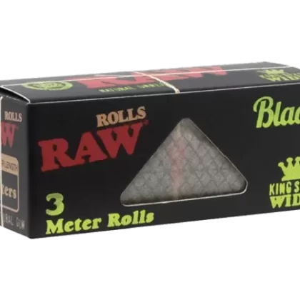 Raw Rolls 3 Meter Black Organic Hemp King Wide Size