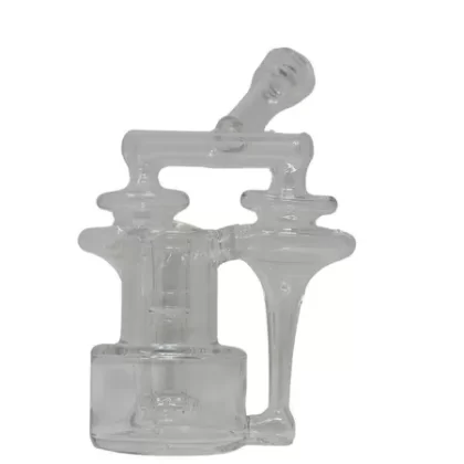 Clear Double Funnell RBR By Iridescent Glass