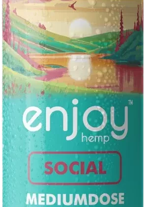 Enjoy Hemp 10mg THC + Lion’s Mane Strawberry Guava Seltzer for Social