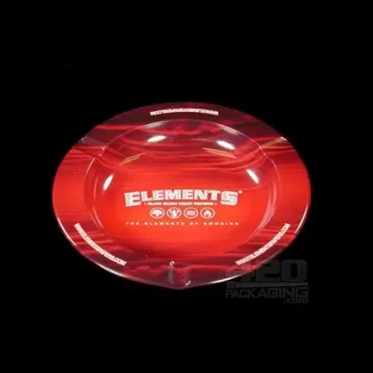 Elements Red Mini Round Metal Ashtray
