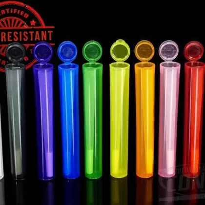 Squeezetops® 116mm Transparent Child Resistant J-Tubes (074300-CR)