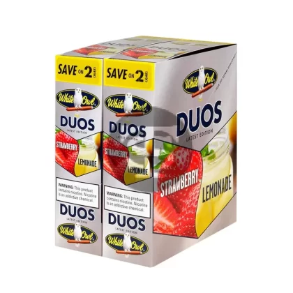 White Owl Cigarillos 30 Packs of 2 Cigars Duos Strawberry Lemonade