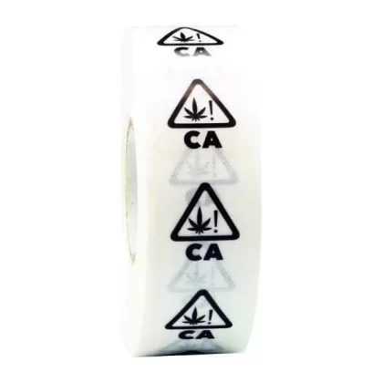 California Clear Universal THC! Symbol Square Compliance Labels (Roll
