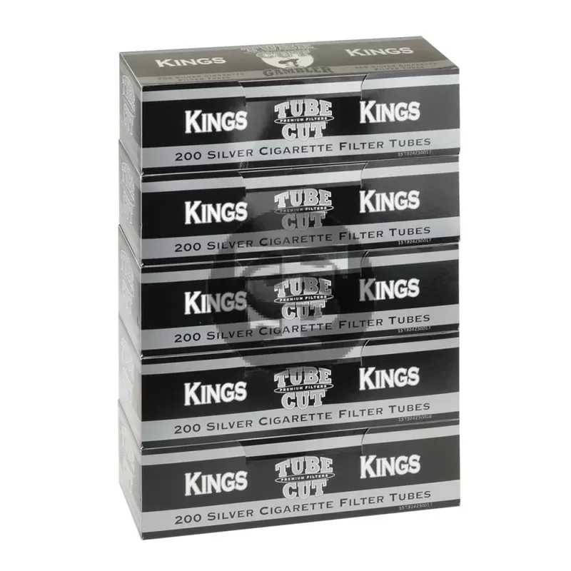 Gambler Tube Cut Filter Tubes King Size Silver 5 Cartons of 200