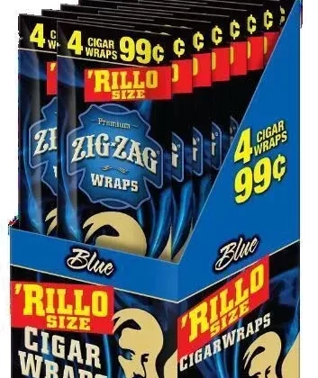 Zig Zag Blue Rillo Size Blunt Wraps