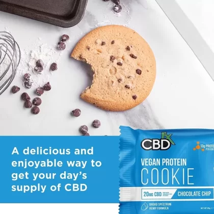 CBDFX CBD EDIBLES – Vegan Protein Chocolate Chip CBD Cookie 20MG