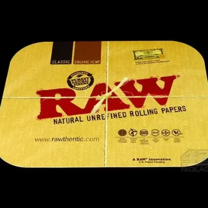 RAW | Logo Magnetic Rolling Tray Cover | 7in x 5in – Mini – Metal