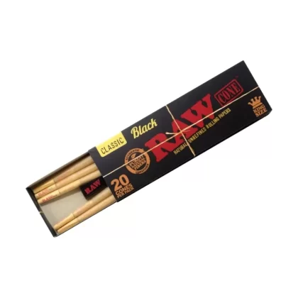 RAW Classic Black King Size Cones – 20ct