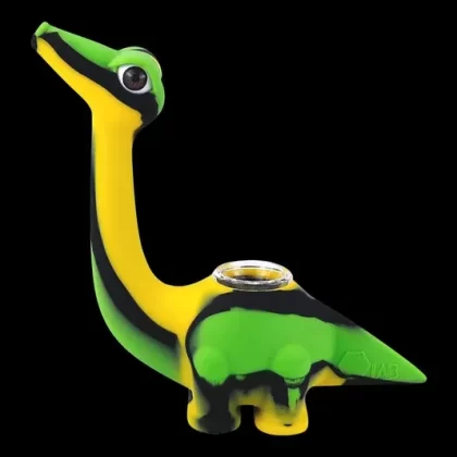 Dinosaur Silicone Hand Pipe with Glass Bowl