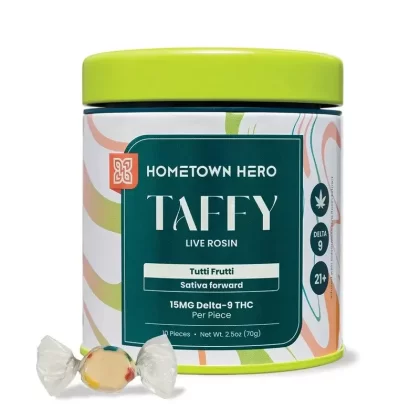 Hometown Hero Live Rosin Delta 9 THC Taffy 150mg – 450mg