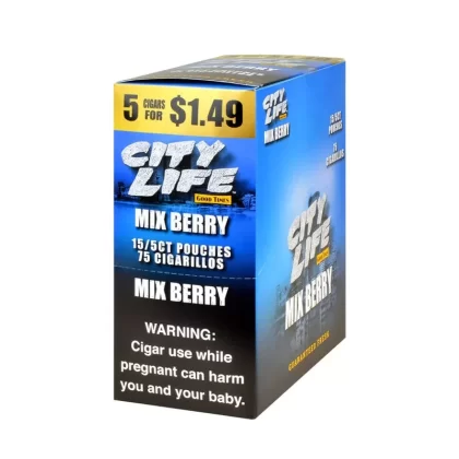 City Life Cigarillos Mix Berry 15 Packs of 5
