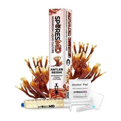 SporesMD Antler Reishi Organic Mushroom Liquid Culture Syringe (10ml)