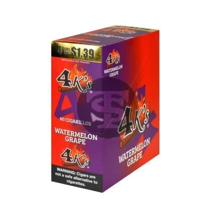 4 Kings Cigarillos 15 Packs of 4 Watermelon Grape, Pre-Priced $1.39