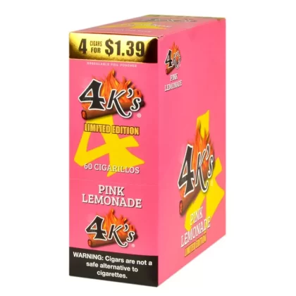 4 Kings Cigarillos 15 Packs of 4 Pink Lemonade