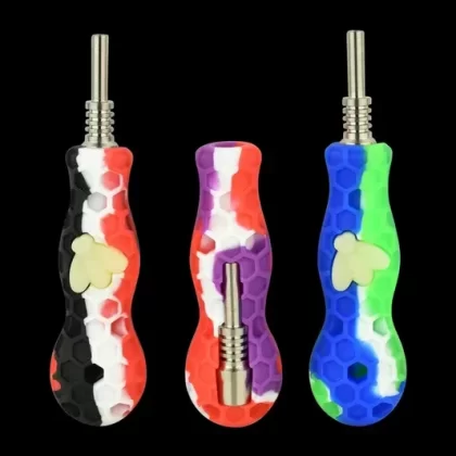 “Glow Bee” Silicone Vapor Straw with Titanium Tip