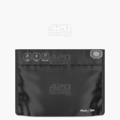 Child Resistant | Pinch N Slide ASTM Matte Black PCR Mylar Exit Bags