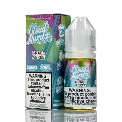 Cloud Nurdz Salts E-Liquid Grape Apple Iced 30ml (50mg)