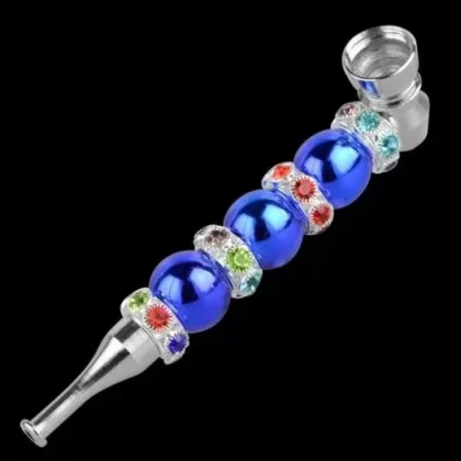 Glitzy Jeweled Metal Pipe