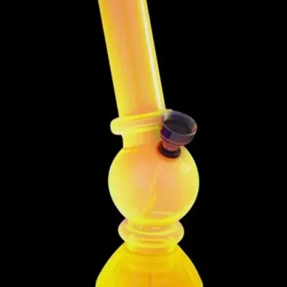 Angled Mini Acrylic Water Pipe with Grinder Base