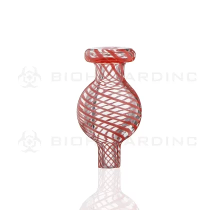 Carb Cap | Spiral Swirl Red Glass Bubble