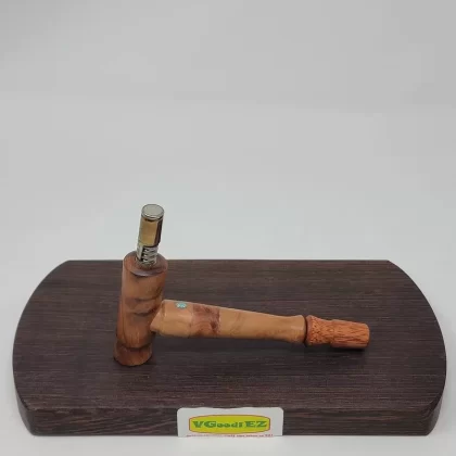 8mm OD Custom Dynavap Stem/Pipe in Apple Tree w/ Thuya Burl Inlay