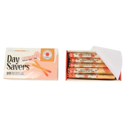 DaySavers Minis Natural Brown Artisan Pre Rolled Tubes – 20 Pack