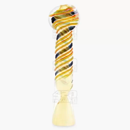 Swirl & Dichro Fumed Chillum Hand Pipe | 3.5in Long – Glass – Assorted