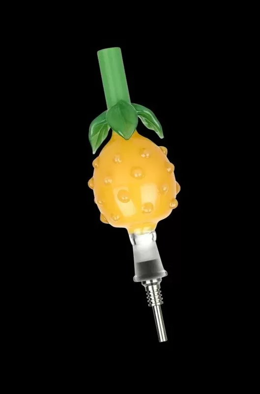Perky Pineapple Glass Honey Straw with Titanium Tip