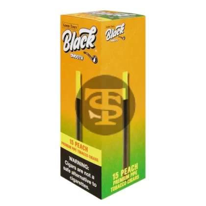 Good Times Black Smooth Peach Cigarillos, 15ct