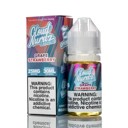 Cloud Nurdz Salts E-Liquid Grape Strawberry Iced 30ml