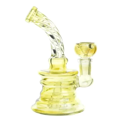Golden Corkscrew Mini Bong – 6in
