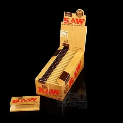 RAW 1 1-2 Size Classic Rolling Papers 25/Box