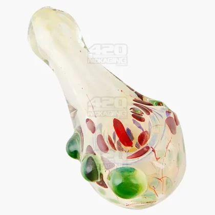 Swirl & Fumed Spotted Spoon Hand Pipe w/ Knockers