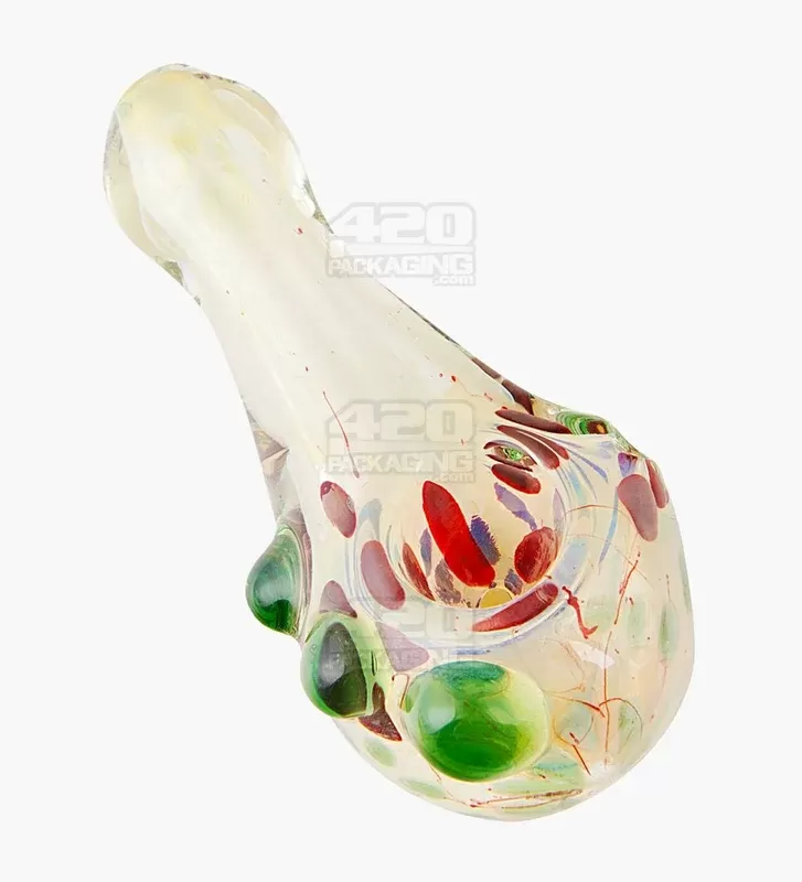 Swirl & Fumed Spotted Spoon Hand Pipe w/ Knockers
