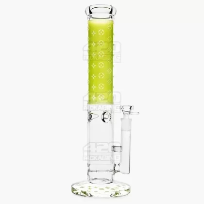 Straight Neck Luxury Design Inline Perc Glass Water Pipe w/ Ice