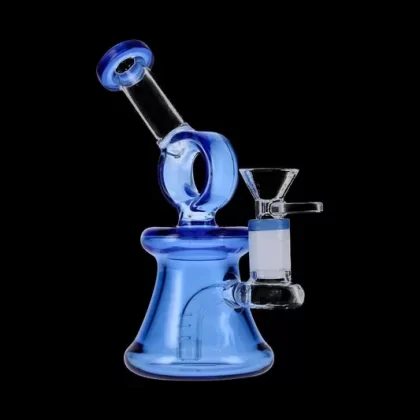 Glass Bubbler with Bell Base and Hoop Neck