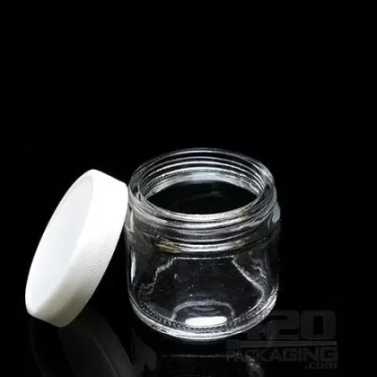 Straight Sided Clear Glass Jars with White Cap