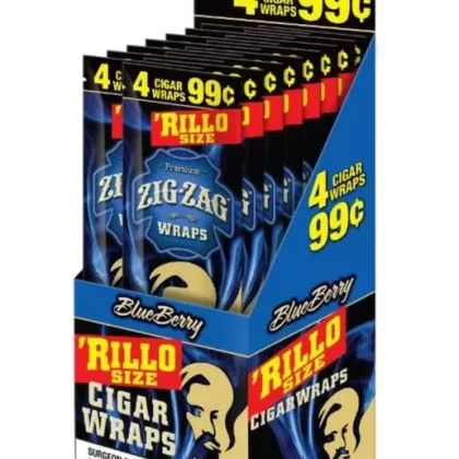 Zig Zag Blueberry Rillo Size Blunt Wraps
