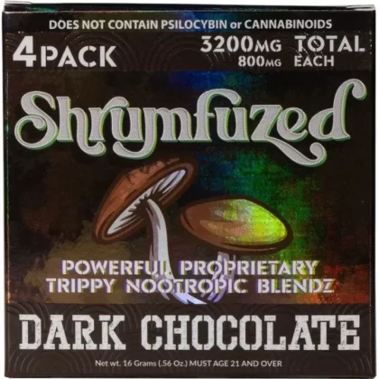 Shrumfuzed Nootropic Trippy Psychedelic Mushroom Chocolate 4pc (Dark
