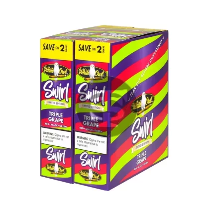 White Owl Cigarillos 30 Packs of 2 Cigars Swirl (Triple Grape)