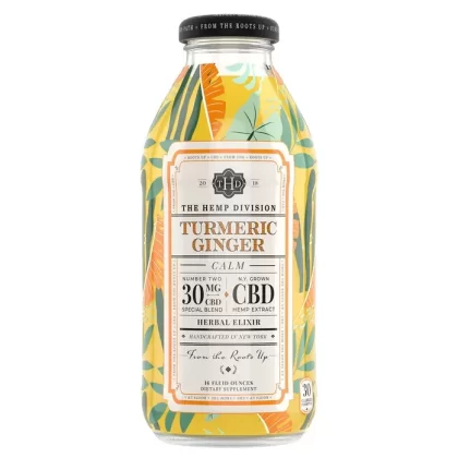 The Hemp Division Calm Case of 12 – Turmeric Ginger Honey – 30 MG