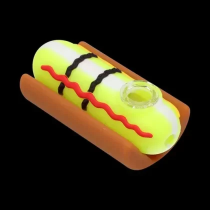 Silicone Dog Hand Pipe with Glass Bowl