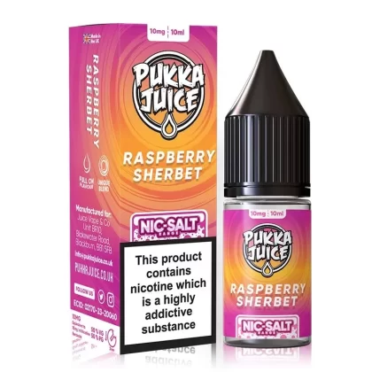 Raspberry Sherbet 10ml Nic Salt By Pukka Juice