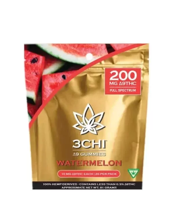 3Chi Delta 9 THC Gummies 200mg, 20ct – Watermelon