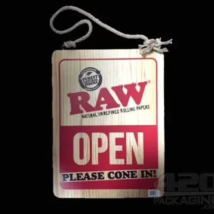 RAW Wood Hanging Open-Closed Sign