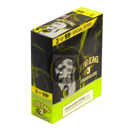 Zig Zag White Grape Cigarillos 3 for 99 Cents 15 Packs of 3